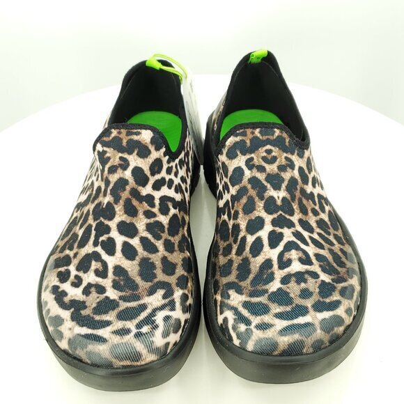 NWOT OOFOS OOmg eeZee Slip On Recovery Sneakers 8 Black/Cheetah/Tan/Animal Print - Picture 5 of 10